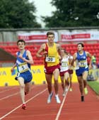 No 5 Jonathan Davies (Berks) beats Tom Purnell (Glouc) in the Senior Boys 3000 metres.